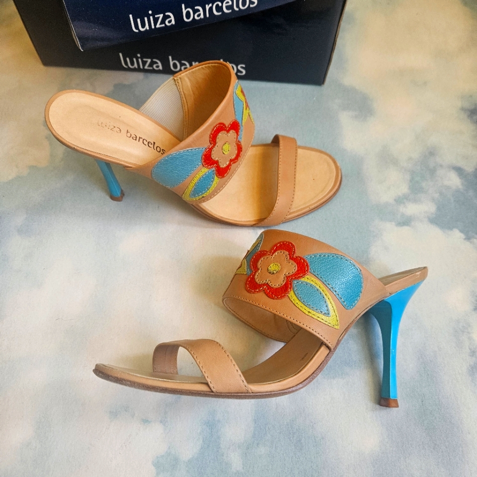 Vintage Heels, Turquoise Heel Spanish Sandal Geels Vacation Heels Cruise Sandal